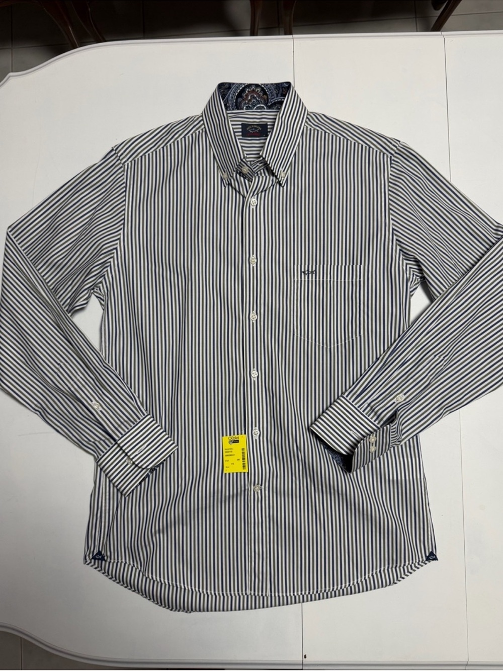 New! Paul & Shark striped green and blue shirt